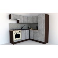 Bucatarie de Colt GENA NEW 9 DR. 190-200, Cu Corp de Cuptor, Wenge / Decor 4298